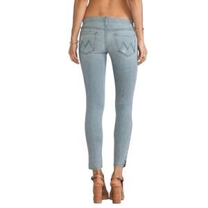 MOTHER The Vagabond Crop Jeans - On The Road Destroy Size 28 Blue white stripe